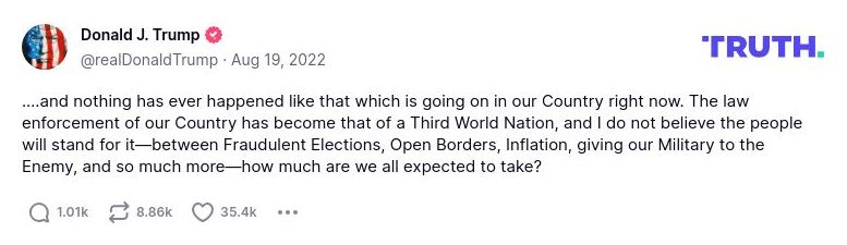 Post preview from Donald Trump