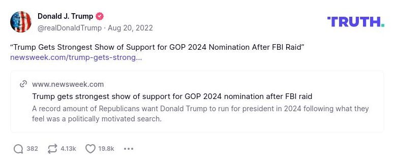 Post image from Donald Trump