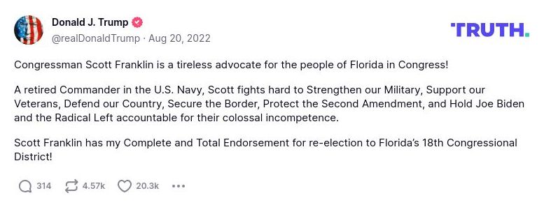 Post image from Donald Trump