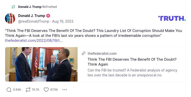 Post image from Donald Trump