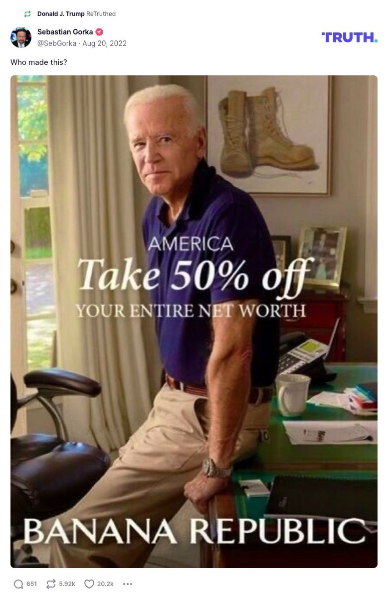 Post image from Donald Trump