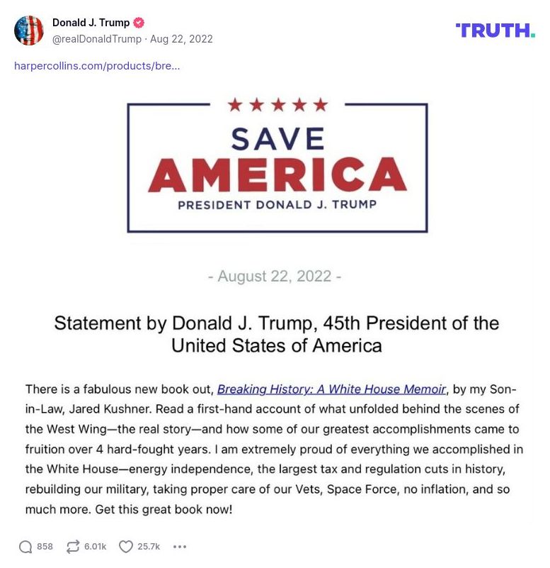 Post image from Donald Trump