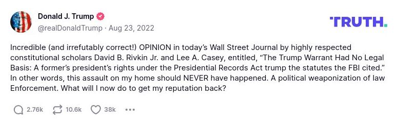 Post image from Donald Trump