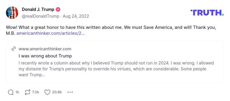 Post image from Donald Trump