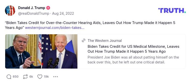 Post image from Donald Trump