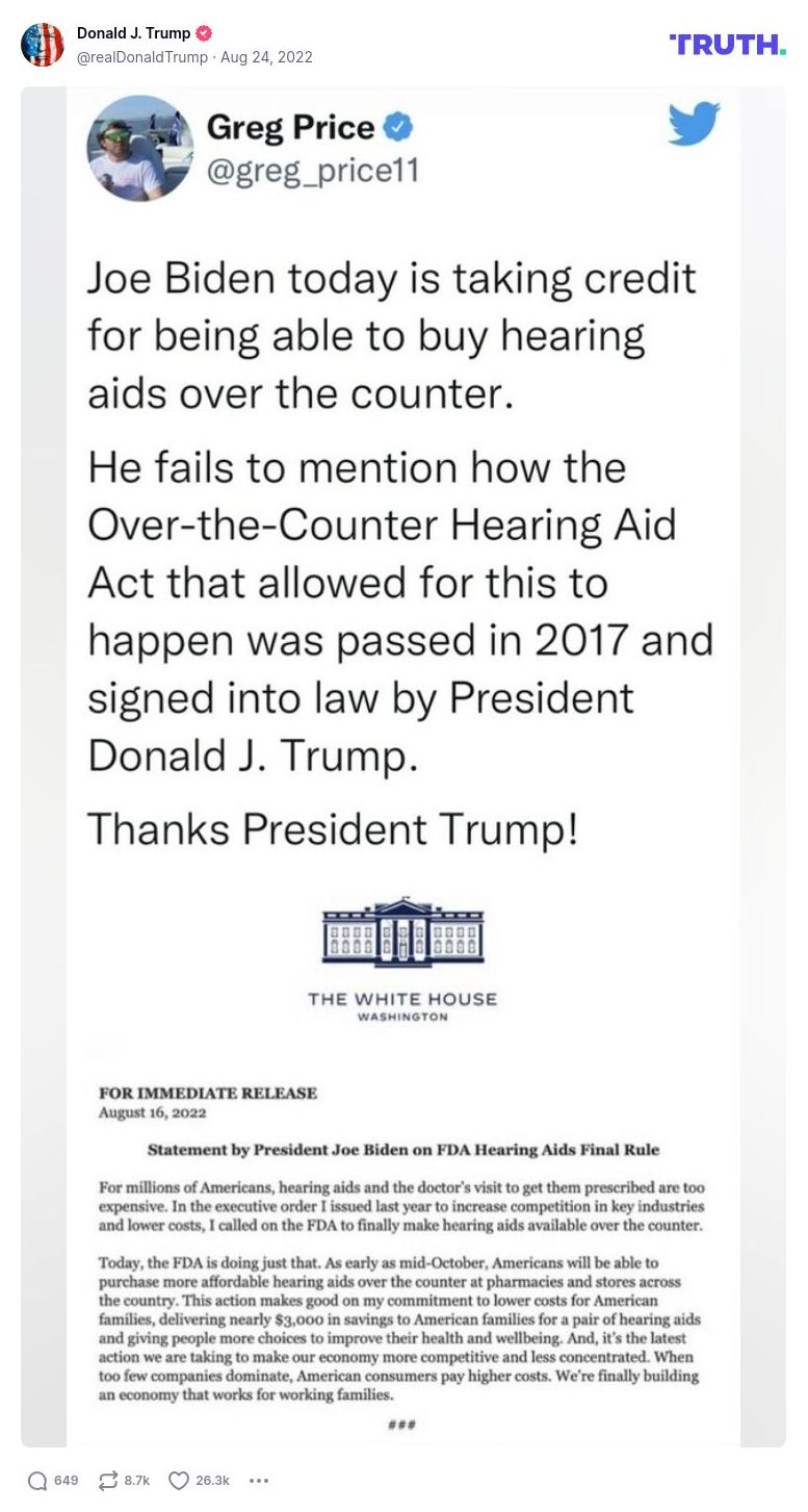 Post image from Donald Trump