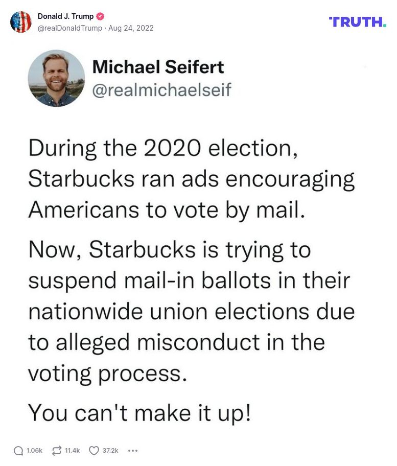 Post image from Donald Trump