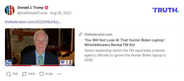 Post image from Donald Trump