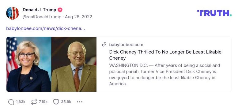 Post image from Donald Trump