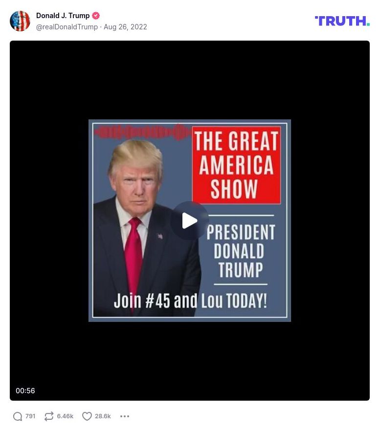 Post image from Donald Trump