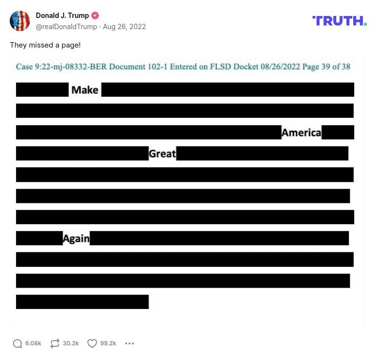 Post image from Donald Trump