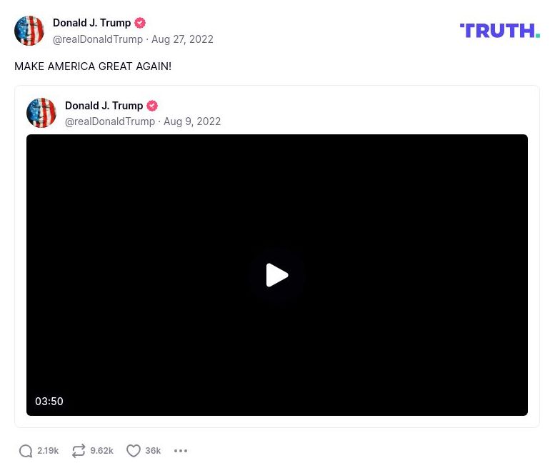 Post image from Donald Trump