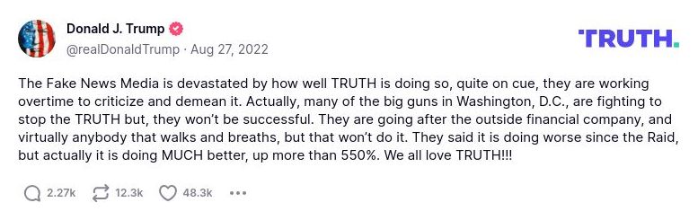 Post image from Donald Trump