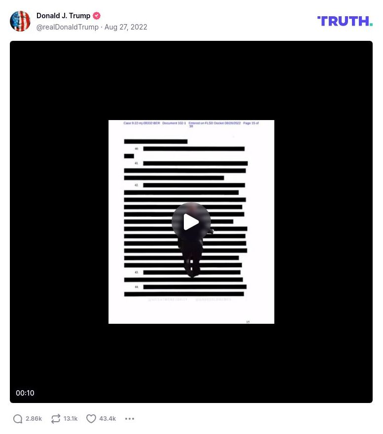 Post image from Donald Trump