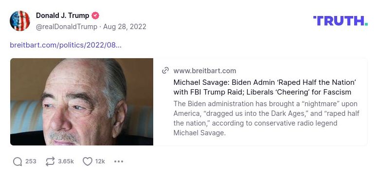 Post image from Donald Trump