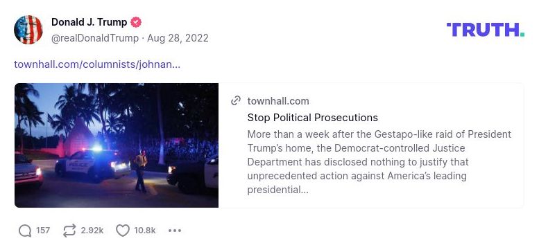 Post image from Donald Trump