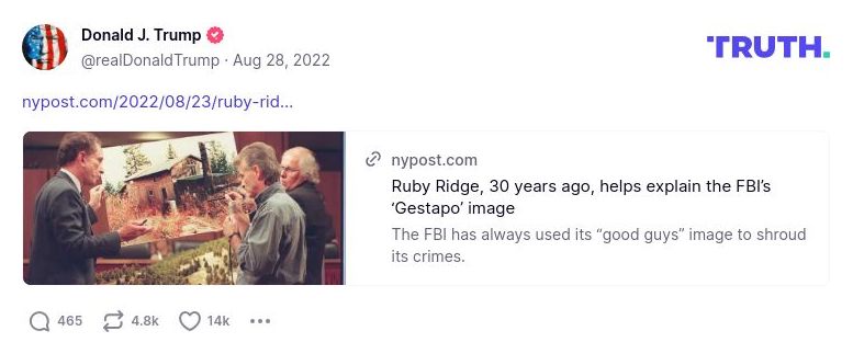 Post image from Donald Trump