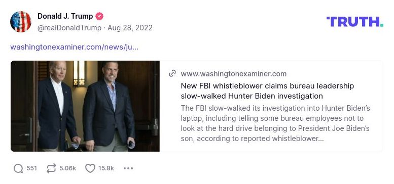 Post image from Donald Trump