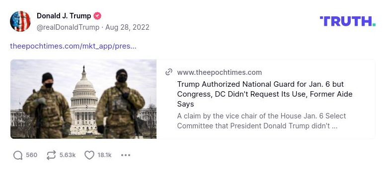 Post image from Donald Trump