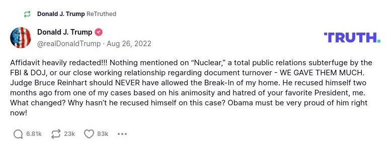 Post image from Donald Trump