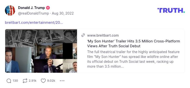 Post image from Donald Trump