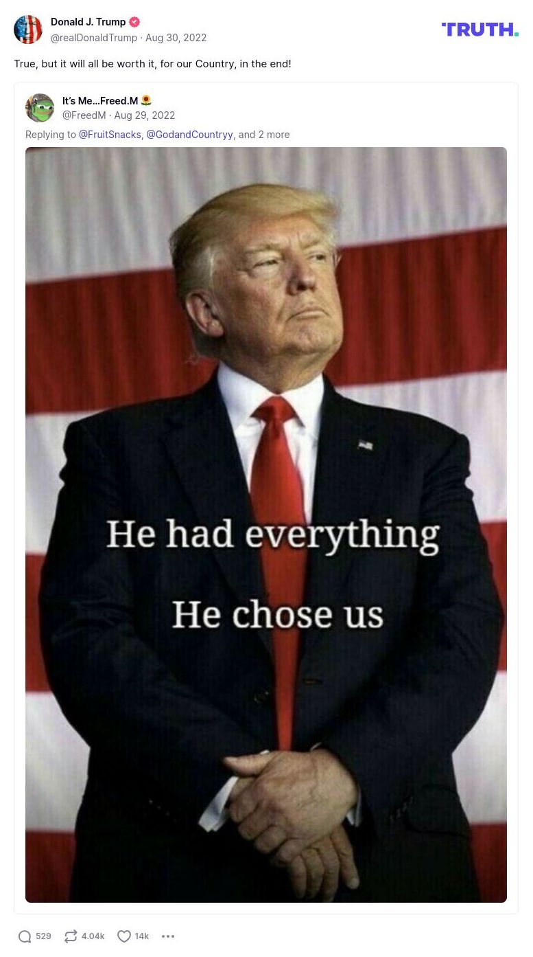 Post image from Donald Trump