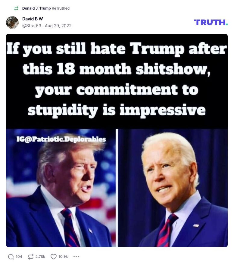 Post image from Donald Trump