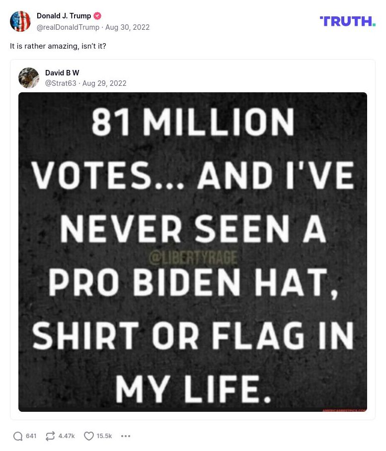 Post image from Donald Trump