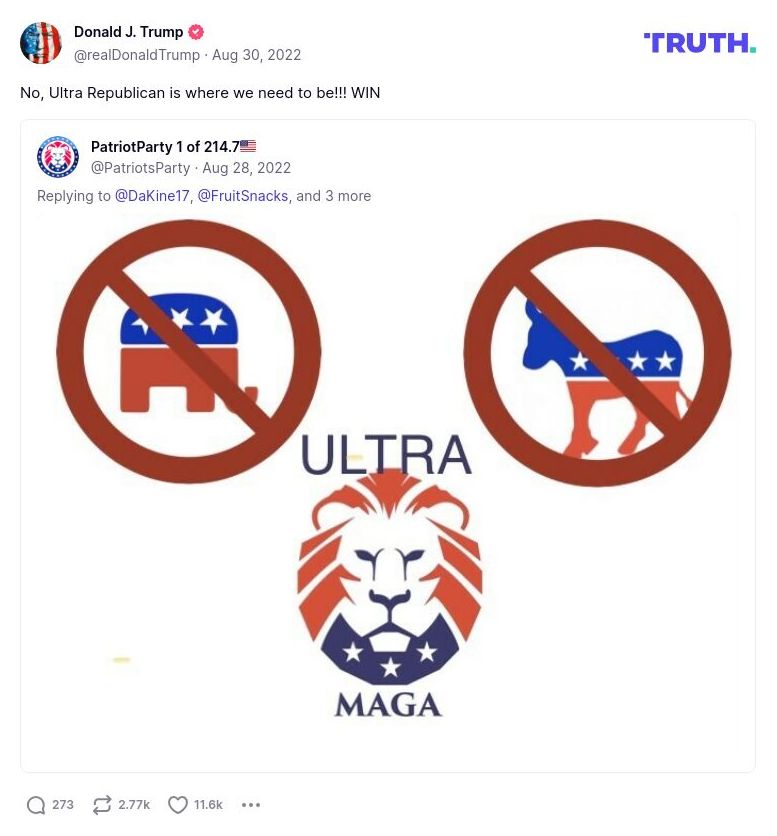 Post image from Donald Trump