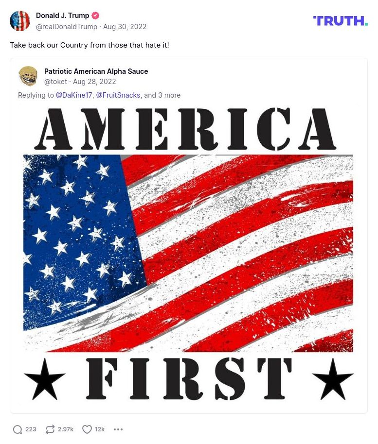 Post image from Donald Trump