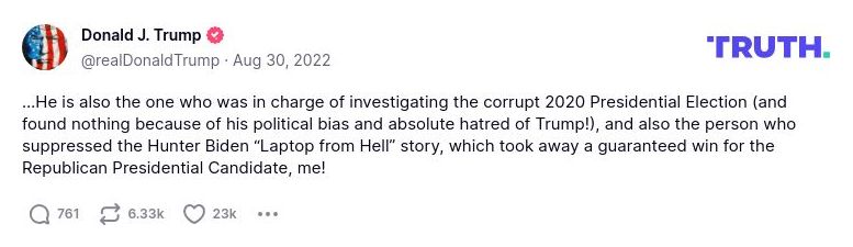 Post image from Donald Trump