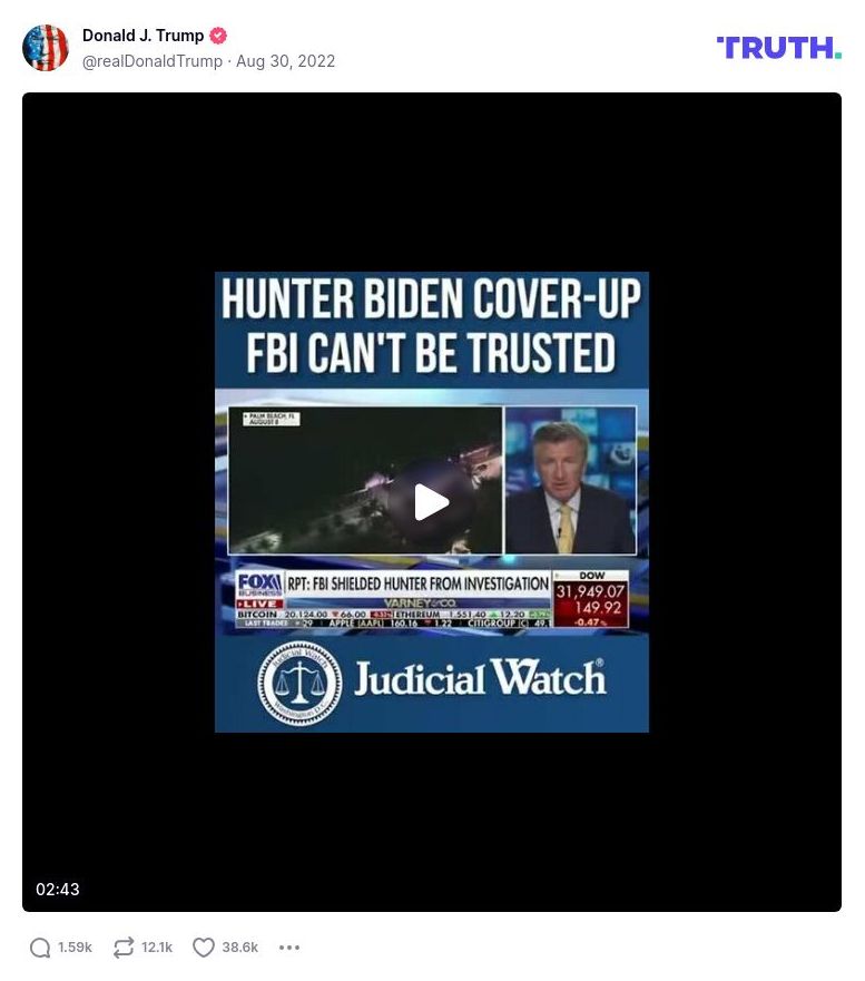 Post image from Donald Trump