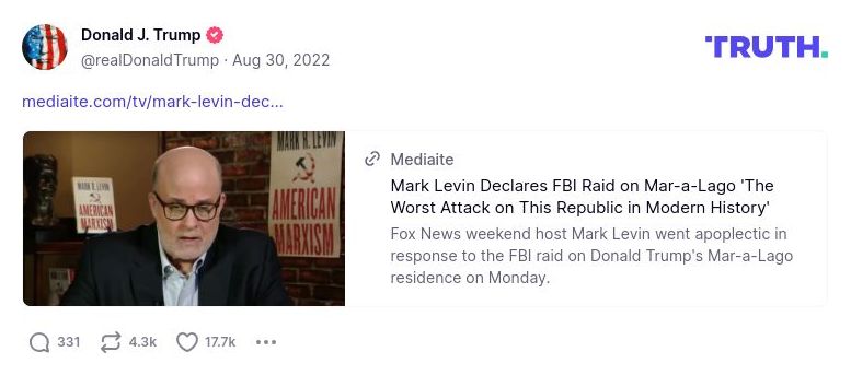 Post image from Donald Trump