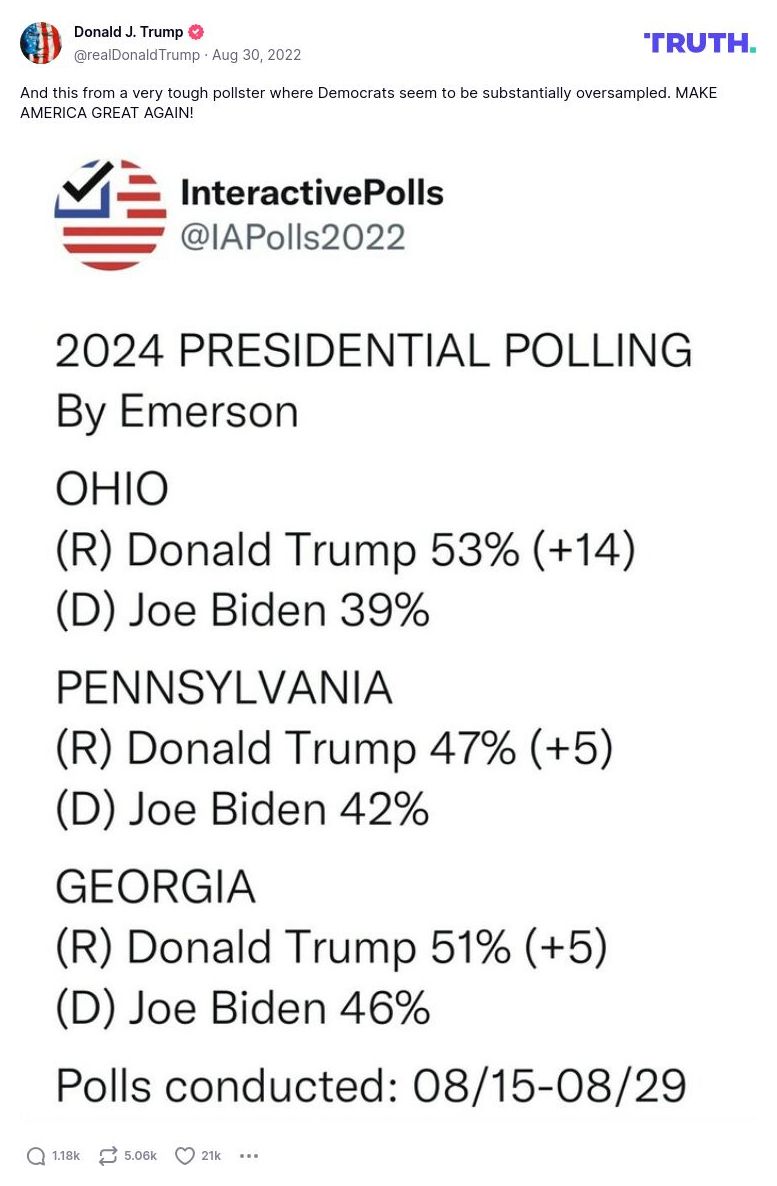 Post image from Donald Trump