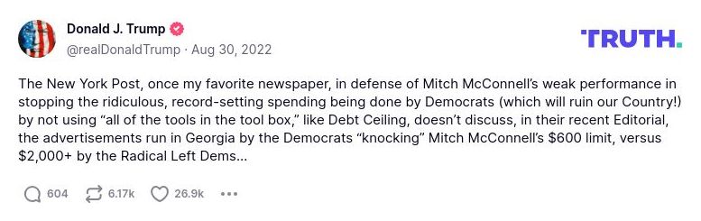 Post image from Donald Trump