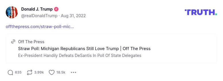 Post image from Donald Trump