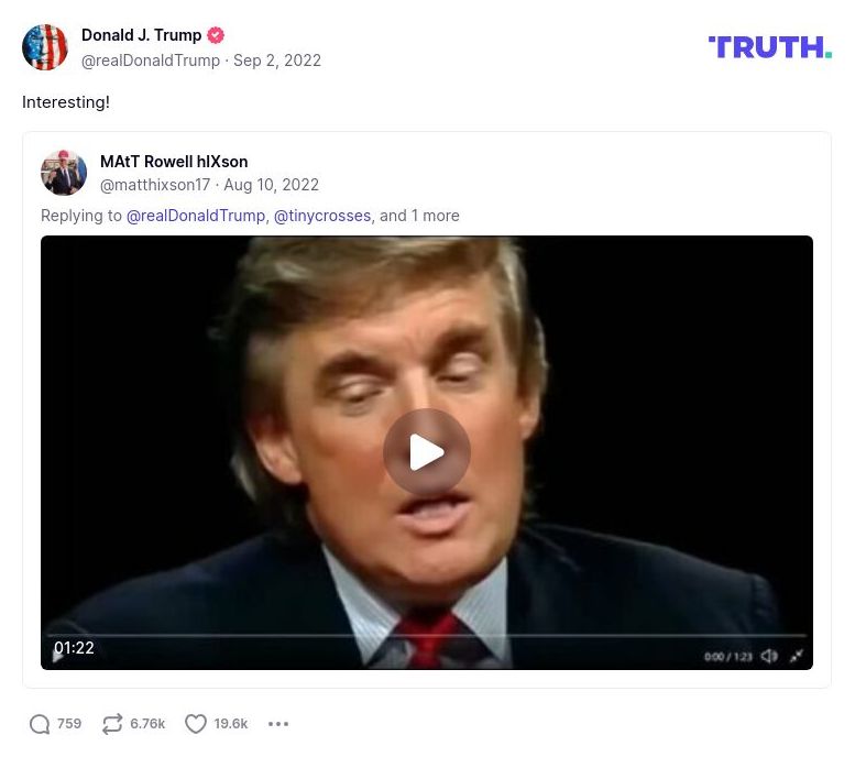 Post image from Donald Trump