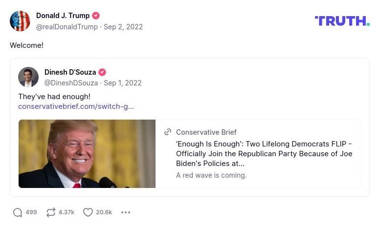 Post image from Donald Trump