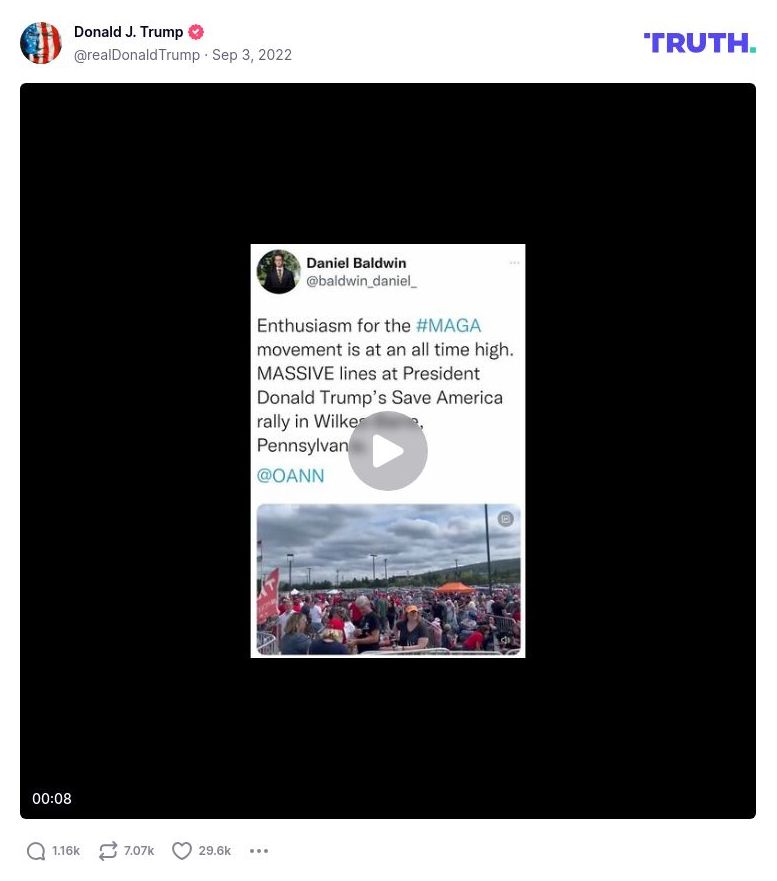 Post image from Donald Trump