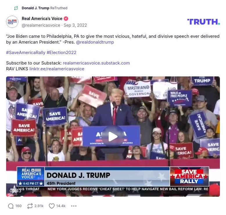 Post image from Donald Trump