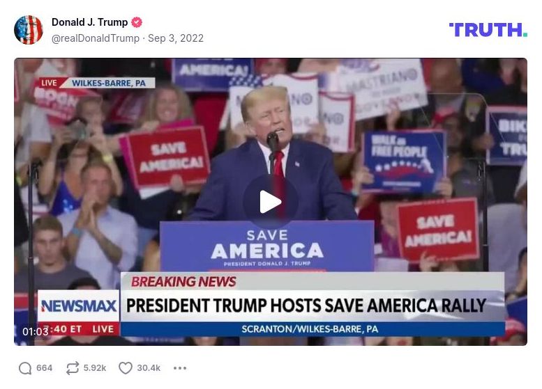 Post image from Donald Trump