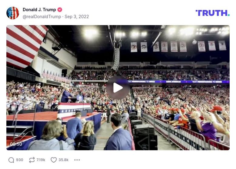 Post image from Donald Trump