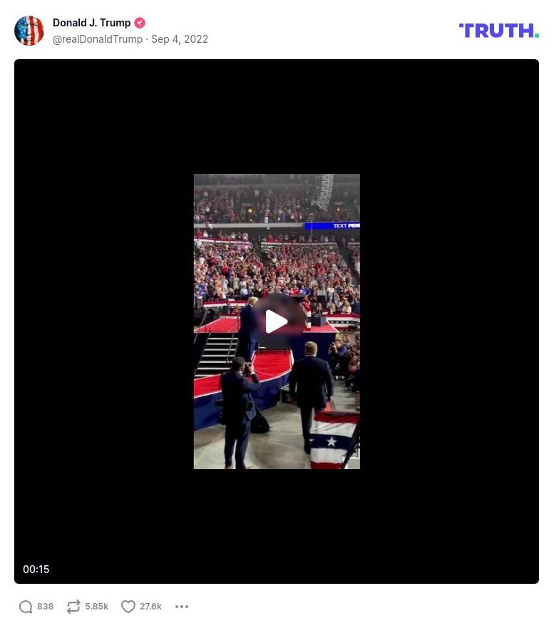 Post image from Donald Trump