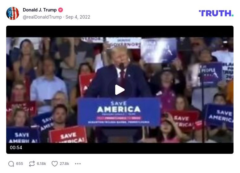 Post image from Donald Trump