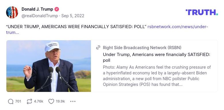 Post image from Donald Trump