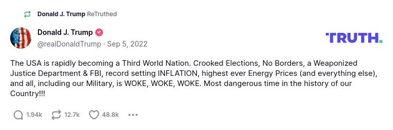 Post preview from Donald Trump