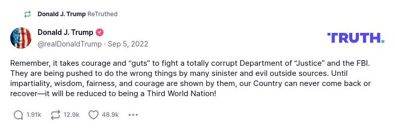 Post image from Donald Trump