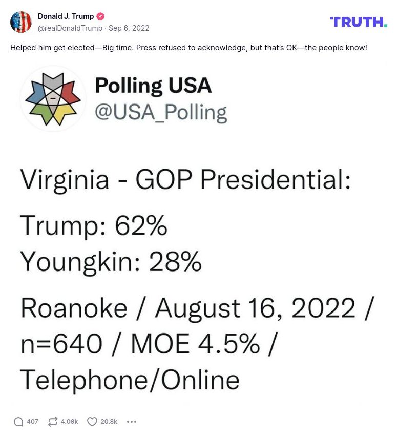 Post image from Donald Trump