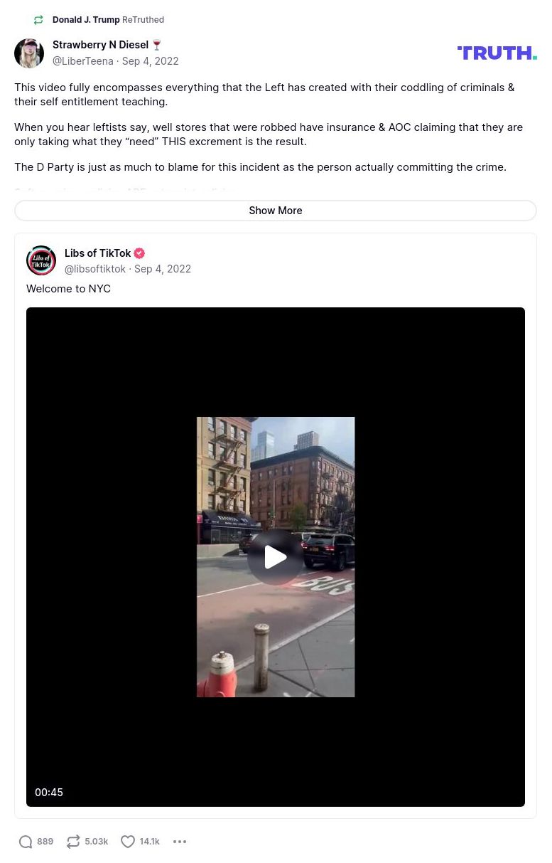 Post image from Donald Trump