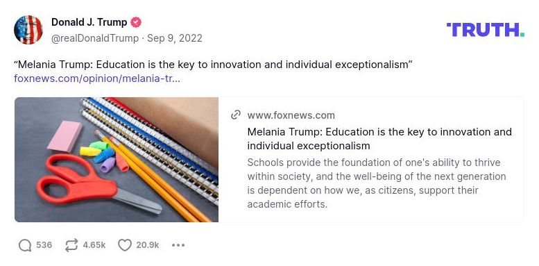 Post image from Donald Trump